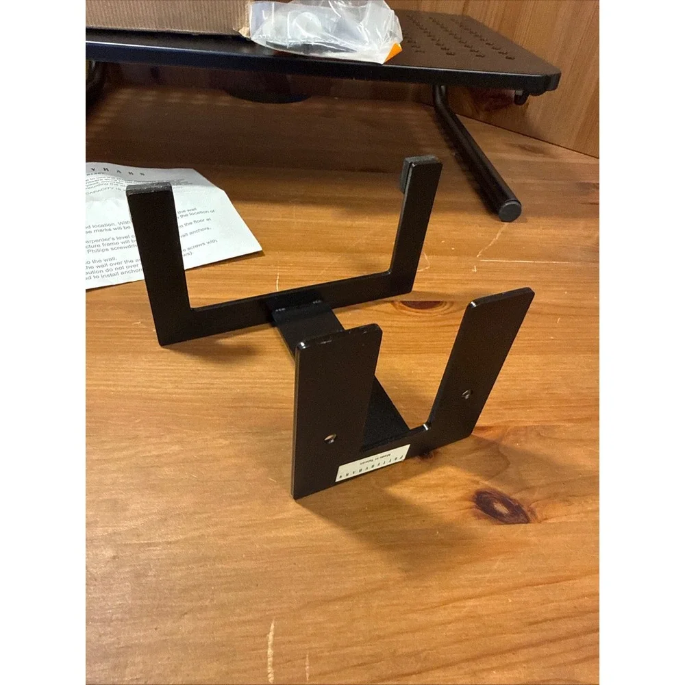 Pottery Barn Metal Frame Risers Black Wall Mount Brackets Set of 2 NIB